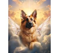 Cross-Stitch Stamped Kits, Brave German Shepherd Dog, Cross Kits for Adults, Easy Counted Cross Kits for Beginners,16x20inch