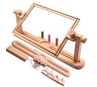 Cross Stitch Stand, Adjustable Wooden Embroidery Hoop Frame, 360° Rotating Holder with Retractable Length, Ideal for DIY Craft Sewing Projects