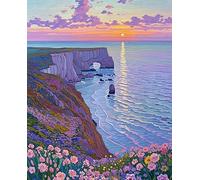 Cross Stitch Starter Kits Adults Diy Embroidery Kit With Pattern Encountering the Sea of Flowers at Sunset Adults Diy Embroidery Kit Beginners Children Wall Home DéCor 11CT: 15.7*19.7In