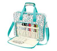 Cross Stitch Supplies Bag, Oxford Cloth Embroidery Kits Storage Bag with Multi Pocket and Sturdy Handle, 15.7×12.4×4.3inch Portable Embroidery Kits Storage Bags for Cross Stitch Enthusiasts(Lake blue)
