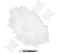 Cross Stitch Supplies, Embroidery Floss Bobbins Cross Stitch Wirh Silver Blunt Big Eye Needle 300Pcs Floss Bobbins Plastic Transparent Cross Stitch Winding Plate Embroidery Tools