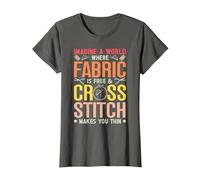 Cross Stitch T-Shirt, Women, Asphalt Grey, Medium