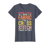 Cross Stitch T-Shirt, Women, Heather Blue, Medium