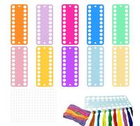 Cross Stitch Thread Organiser 10 Pcs Plastic Cross Embroidery Thread Organiser Cards with 204 Stick Round White Label Tags Organizer Embroidery Needlework Craft DIY Reusable Sewing Accessory