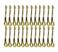 Cross Stitch Thread Set, 24Pcs Light Gold Embroidery Floss Cotton Skeins - Glossy Metallic Luster, Durable Braided Thread for Sewing and Crafts