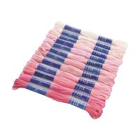 Cross Stitch Threads,Embroidery Thread Cotton Embroidery Floss 6 Strand Double Mercerized Cross Stitch Thread 12 Colors Set 8 Meter Skein(Pinks 124)