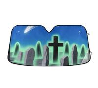 Cross Stones Star Dark Blue Grey Sun Visor for car Windshield Folding Reflective Windshield sunshades para sol de carro Interior