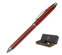 CROSS Tech3+ Engraved Translucent Red Multi-Function Ballpoint Pen with Stylus incl. Premium Gift Box - Refillable Ballpen & Pencil