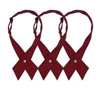 Cross Tie for Men & Women, Criss-Cross Bow Tie for Teens Girls or Boys School Uniform & Cosplay WB-T6, Set of 3 - Burgundy, One size