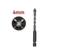 Cross Tile Drill Bits Ceramic Glass Concrete Hole Opener Alloy 1/4 Inch Hex Shank 3-12mm Four Blade Design for for Stone Wood Plastic Wall Drilling(4mm)