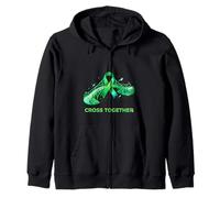 Cross Together Bridge Ribbon Unity Awareness Design Zip Hoodie