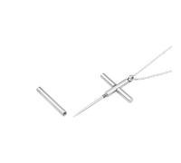 Cross Tootpicks Pendant with Protective Holder, Outdoor Reusable Metal Toothpick Pendant, Camping Picnic Toothpick Pendant(Cross Round Style)