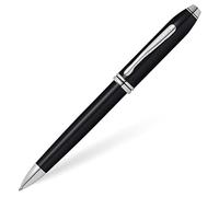 CROSS Townsend Black Lacquer Ballpoint Pen with Rhodium-Plated Appointments incl. Luxury Gift Box - Refillable Medium Ballpen