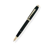 Cross Townsend Black Lacquer Pen With Smooth Ink, 23CT Gold Plated Appointments