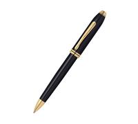 Cross Townsend Black Lacquer Pen With Smooth Ink, 23CT Gold Plated Appointments