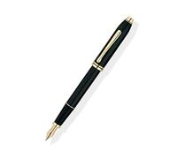 Cross Townsend Black Lacquer Pen With Smooth Ink, 23CT Gold Plated Appointments