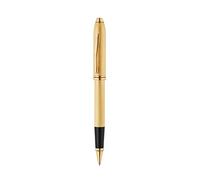 Cross Townsend Polished 23KT Gold-Plated Engraved Diamond Pattern Selectip Rollerball Pen with 23KT Gold-Plated Appointments - Refillable, Luxury Gift Box