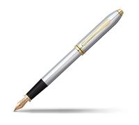 Cross Townsend Refillable Click-Off Cap Metal Fountain Pen with 23 Carat Gold-Plated Appointments, Medium Nib, includes Premium Gift Box and Black Cartridge, 1 Pack, Medalist
