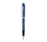 Cross Townsend Rollerball Pen with Engraved Diamond Pattern - Medium Line Width - Black Ink - Includes Luxury Gift Box - Translucent Cobalt Blue