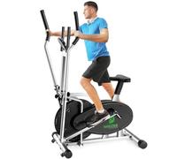 Cross Trainer, 2 in 1 Elliptical Cross Trainers with LCD Monitor, Upgraded Adjustable Resistance, Max Weight 265LBS, Exercise Machine Cross Trainer for Home Gym (Metal Sliver)