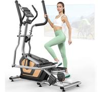 Cross Trainer for Home, Magnetic Elliptical Machine with 16 Levels Resistance, Ultra-Quiet Cross Trainers with 10KG Flywheel, 45cm Stride, App Compatible LCD Monitor, Weight Capacity 150KG (Silver)