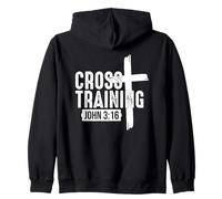 Cross Training Christian - Bible Verse Inspirational Gym Zip Hoodie