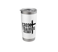 Cross Training, Pun with Jesus Christ Bible Verse John 3:16 Stainless Steel Insulated Tumbler