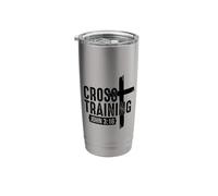 Cross Training, Pun with Jesus Christ Bible Verse John 3:16 Stainless Steel Insulated Tumbler