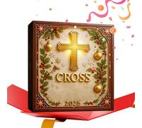 Cross Tree Ornament 2025 Advent | Christmas Christian 2D Acrylic Decoration,20 Days Religious Pendant Countdown Calendar,For Car Wreath Cloak Wall Window Tree Festive Holiday