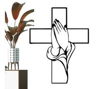 Cross Wall Art - Metal Bedroom Decor | Religious Wall Sculpture Craft,for Christian Families Interior Designers Homeowners Collectors Living Room Bedroom Office Meditation Space