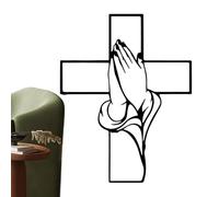 Cross Wall Decoration, Elegant Metal Religious Decoration for Bedroom and Living Spaces, Wall Sculpture Artwork for Christian Families Church Groups Home Decorators Interior Designers and Homeowners