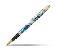 CROSS Wanderlust Refillable Click-Off Cap Metal Rollerball Pen with 23 Carat Gold-Plated Appointments, Medium Ballpoint, includes Premium Gift Box and Black Cartridge, 1 Pack, Malta
