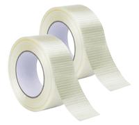 Cross Weave Reinforced Tape - 2.5CM*25M Transparent Bi-Directional Filament Strapping Tape Extra Strong, Reinforced Filament Tape, Clear sealing Tape Heavy Duty, Anti Crack Water Proof Cricket Bat (2)