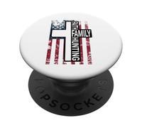 Cross with Faith Family Christian Hunting Dad PopSockets Adhesive PopGrip