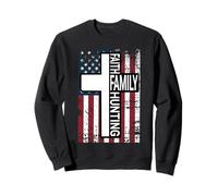 Cross with Faith Family Christian Hunting Dad Sweatshirt