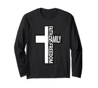 Cross with Faith Family Freedom Christian Dad Long Sleeve T-Shirt