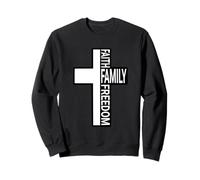 Cross with Faith Family Freedom Christian Dad Sweatshirt