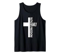 Cross with Faith Family Freedom Christian Dad Tank Top