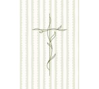 Cross with Leaves - Minimalist Green Pastel Lined Journal: Christian Faith Notebook 6x9, 150 Ruled Pages (Faith Notes Collection)
