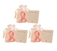 Cross with Pink Ribbon Pocket Hug, Breast Cancer Awareness Pocket Hug with Encouragement Card, Encouragement Pocket Hug Token, Inspirational Stress Relief Get Well Soon Gift