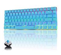 CROSS ZEBRA AK33 Mechanical Keyboard, USB Cable Wired Gaming Keyboard, LED Backlit, 82 Keys Anti-Ghosting Compact Ergonomic Computer Keypad, Comfortable Durable and Quick Responsive, Blue