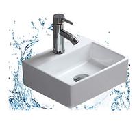 CROSS ZEBRA Rectangle Wash Basin Sinks Wall Mounted High Temperature Calcination Ceramic Handmade Vessel for Bathroom Cloakroom Toilet(Size: 335×290×115mm, Weight: 5kg, Includes Mounting Accessories
