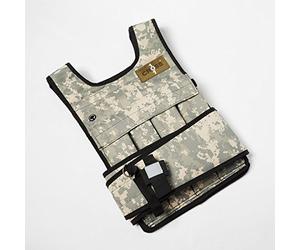 CROSS101 Adjustable Camouflage Weighted Vest with Shoulder Pads, 20 lb