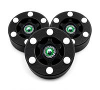 Crossbar Inline Hockey Pucks - 3 Pack - 6 Slider Dot Design for Fast Glide - Crosshatch Feel Like Real Ice Pucks - for Street, Roller & DEK Hockey (Black)