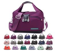 Crossbody Bag, 2024 Newest crossbody bags for women, Versatile Large capacity Handbags with 10 Pocket Compartments, Adjustable Nylon sling bag for Ladies Girls Travel Shopping Work Daily Use (B)