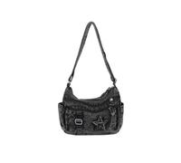 Crossbody Bag Adjustable Strap Versatile Multi-Pocket Denim Casual Bag Large-Capacity Travel Bag 11.4x8.3x3.9in