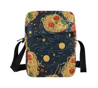 CrossBody Bag for Girls Cell Phone Purses with Adjustable Strap School Business Travel Thai Style Fried Rice Noodles Outer Space Style