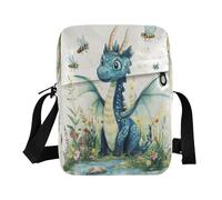 CrossBody Bag for Men Cell Phone Purses with Adjustable Strap School Business Travel Funny Dragon A River