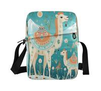 CrossBody Bag for Women Mini Purse with Adjustable Strap Travel Work Sport Green Camel Flower