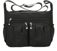Crossbody Bag for Women Waterproof Shoulder Bag Nylon Casual Travel Purses and Handbags Lightweight Work Bag(Black)